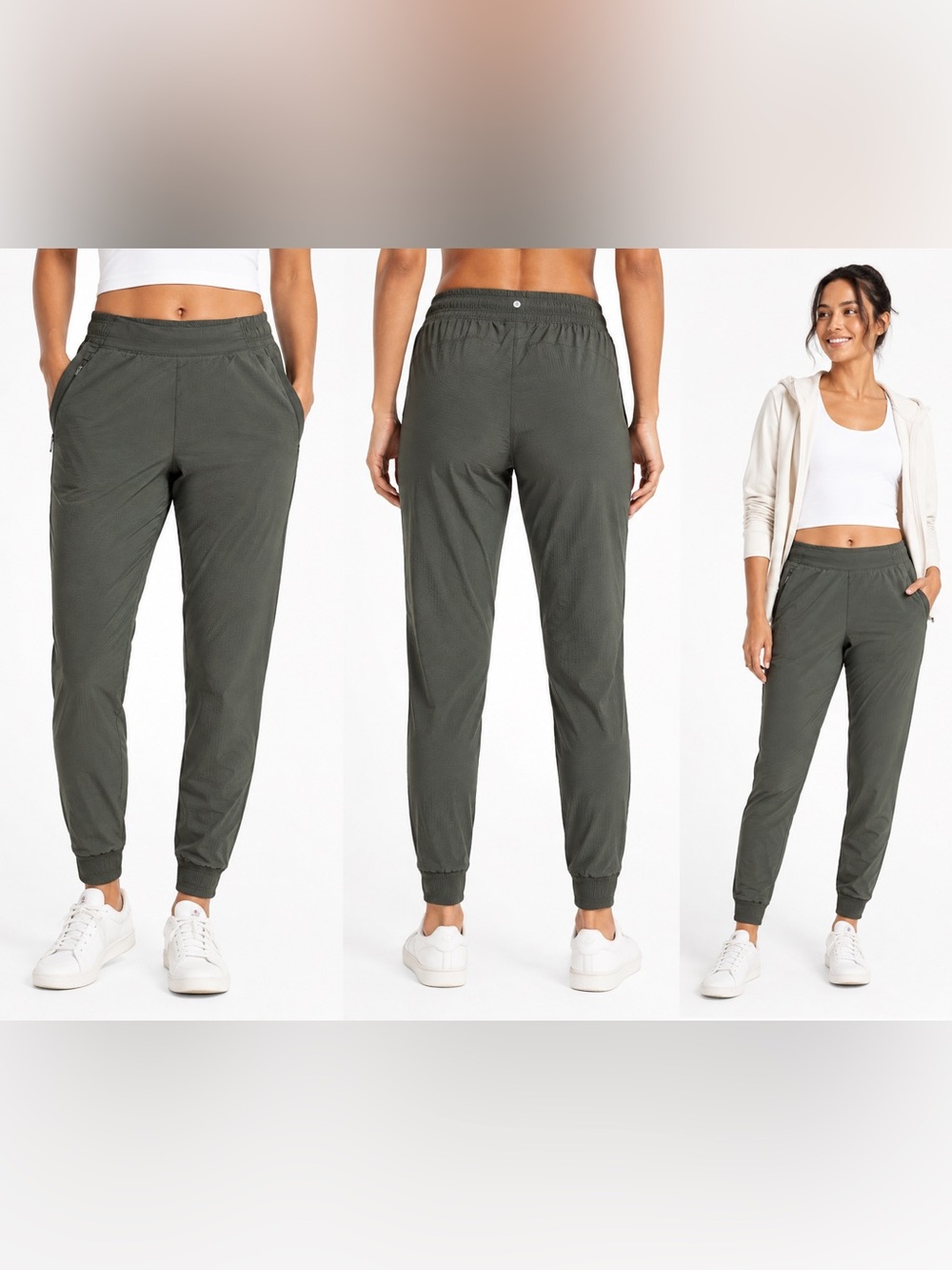 Athleta Olive‎ Green Lightweight Woven Joggers